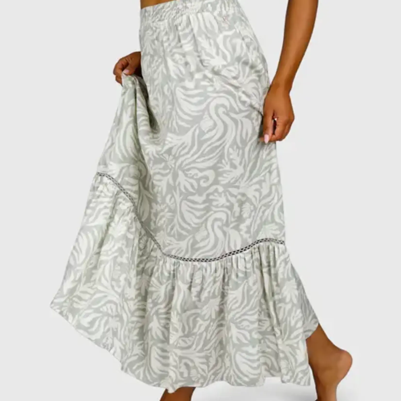 Brunotti Romaine-Print Women Skirt - Feather Grey - BRUNOTTI