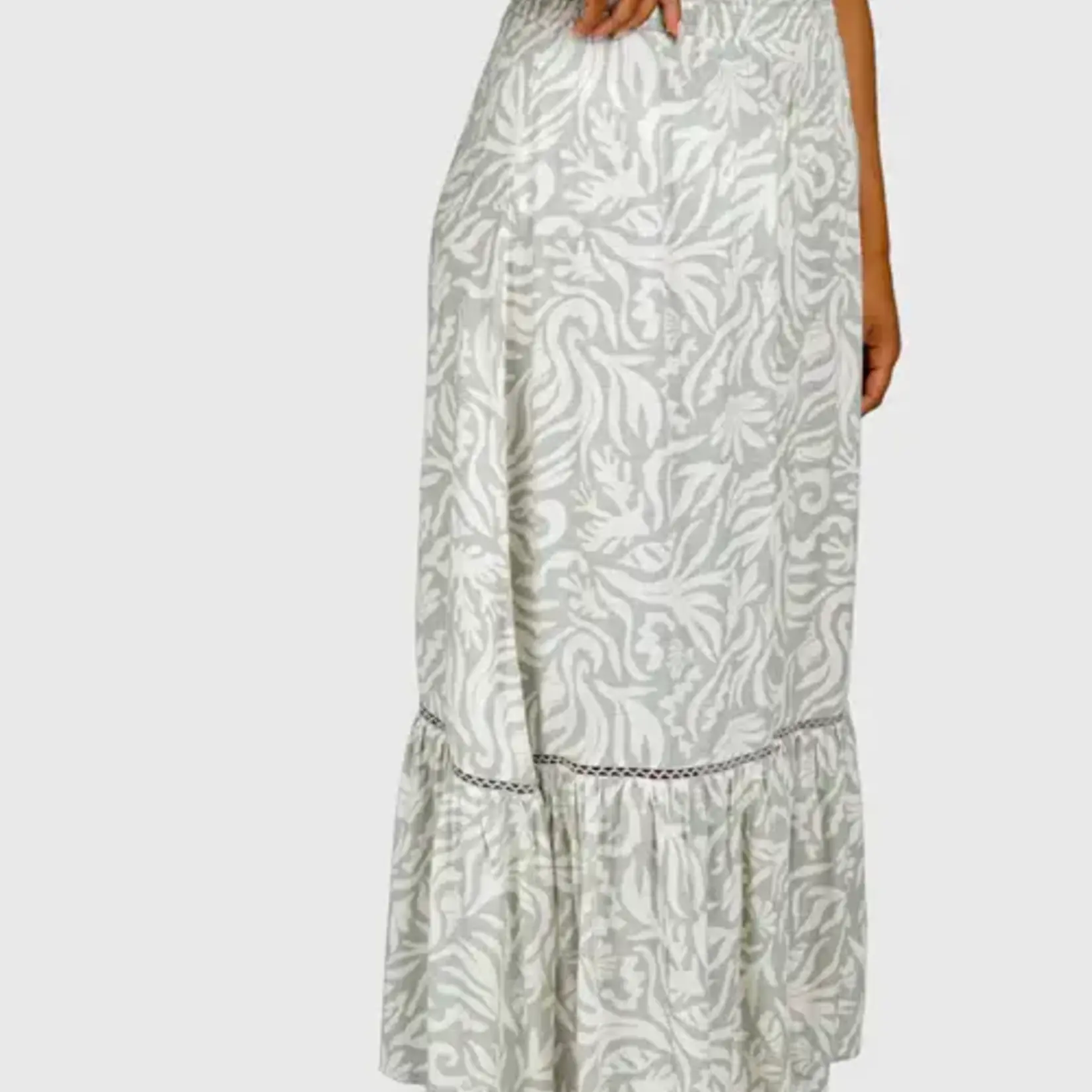 Brunotti Romaine-Print Women Skirt - Feather Grey - BRUNOTTI