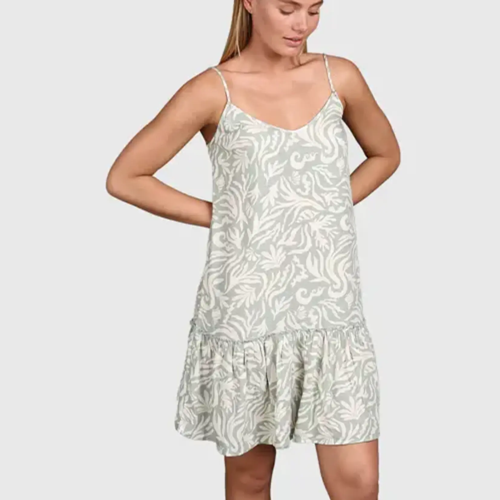 Brunotti Nami-Print Women Dress - Aqua Grey - BRUNOTTI