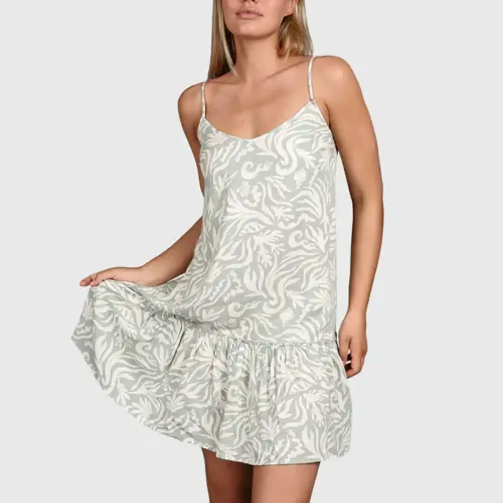 Brunotti Nami-Print Women Dress - Aqua Grey - BRUNOTTI