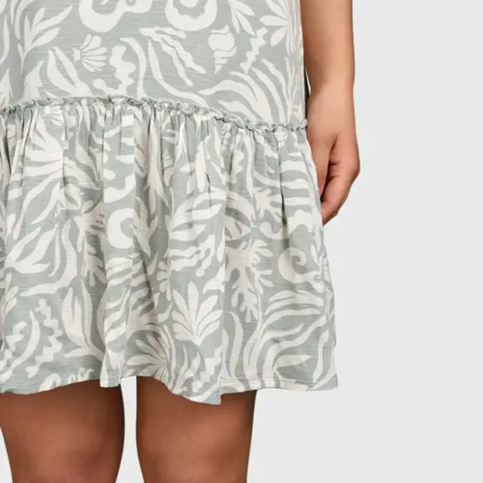 Brunotti Nami-Print Women Dress - Aqua Grey - BRUNOTTI