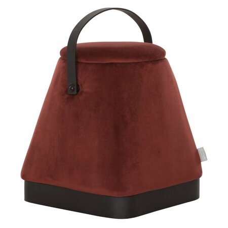 So True by Troubadour Poef Triangel velvet wijnrood