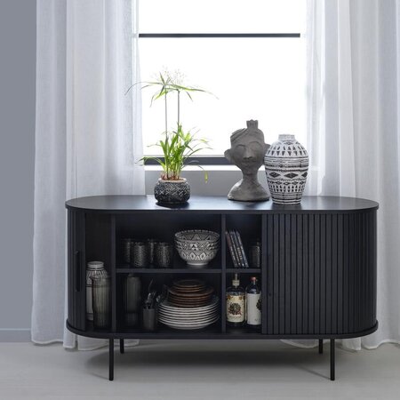 Dressoir Barber zwart 140 cm