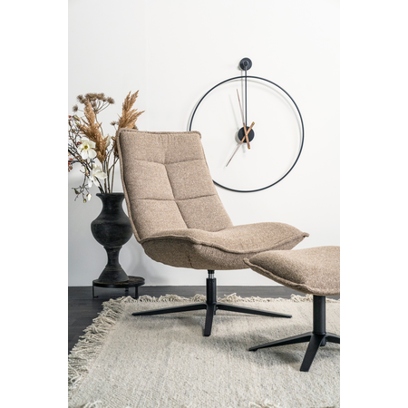 Fauteuil Martin met voetenbank beige