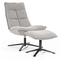 Fauteuil Martin met voetenbank lichtgrijs