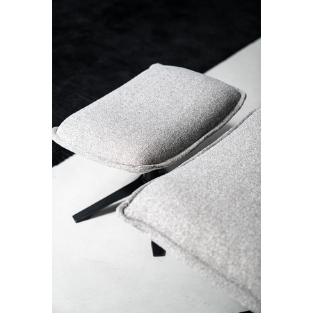 Fauteuil Martin met voetenbank lichtgrijs
