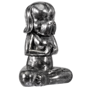 Yoga hond vintage zilver