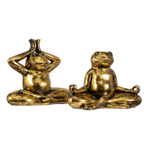 Yoga Kikkers vintage goud, set van 2