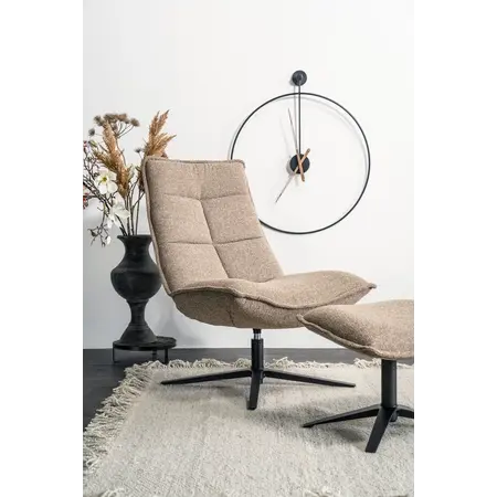 Fauteuil Martin met voetenbank beige