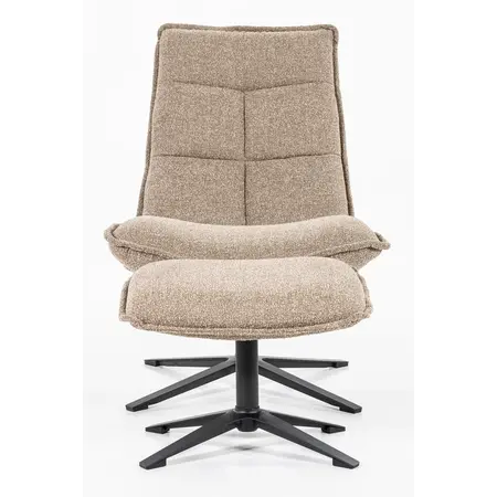 Fauteuil Martin met voetenbank beige