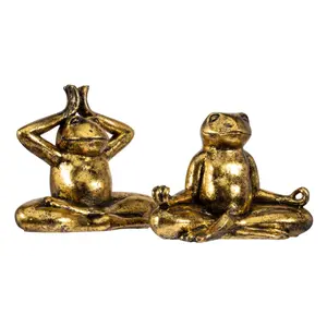 Yoga Kikkers vintage goud, set van 2