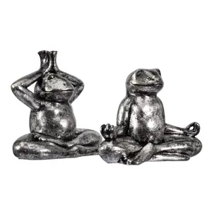 Yoga Kikkers vintage zilver, set van 2