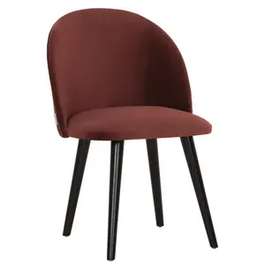 Eetkamerstoel Flow velvet wijnrood