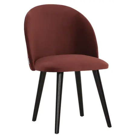 So True by Troubadour Eetkamerstoel Flow velvet wijnrood