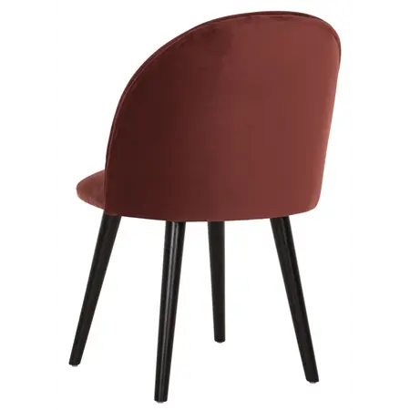 So True by Troubadour Eetkamerstoel Flow velvet wijnrood