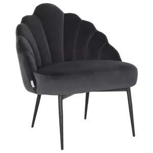 Fauteuil Rivoli velvet donkergrijs