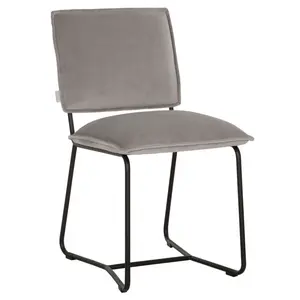 Eetkamerstoel Icone velvet lichtgrijs