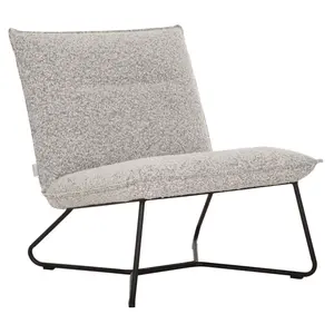 Fauteuil Lotus boucle lichtgrijs
