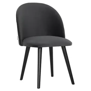 Eetkamerstoel Flow velvet donkergrijs