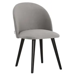 Eetkamerstoel Flow velvet lichtgrijs