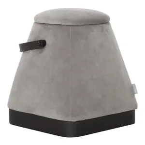 Poef Triangel velvet lichtgrijs