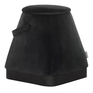 Poef Triangel velvet donkergrijs