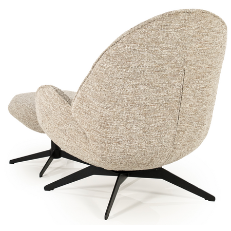 Eleonora Eleonora draaifauteuil Ryan + voetenbankje taupe