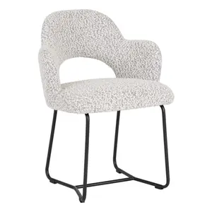 MUST Living eetkamerstoel Vista boucle lichtgrijs