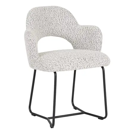 Must Living MUST Living eetkamerstoel Vista boucle lichtgrijs