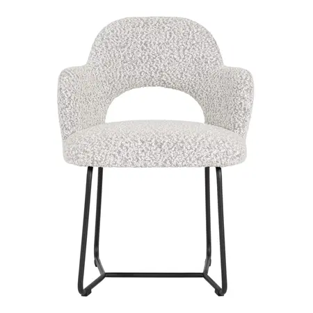 Must Living MUST Living eetkamerstoel Vista boucle lichtgrijs