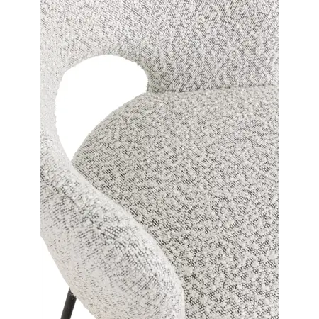 Must Living MUST Living eetkamerstoel Vista boucle lichtgrijs