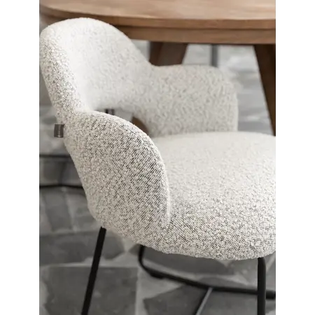 Must Living MUST Living eetkamerstoel Vista boucle lichtgrijs