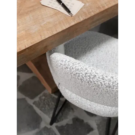 Must Living MUST Living eetkamerstoel Vista boucle lichtgrijs