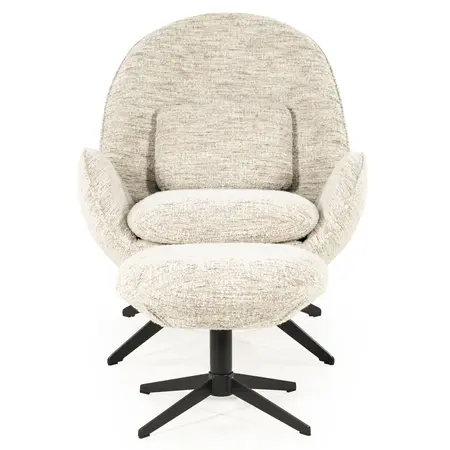 Eleonora Eleonora draaifauteuil Ryan + voetenbankje beige