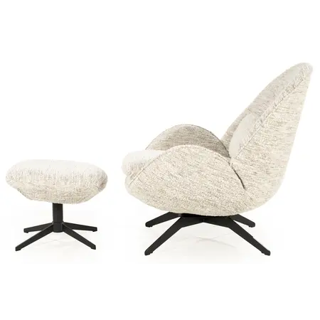 Eleonora Eleonora draaifauteuil Ryan + voetenbankje beige