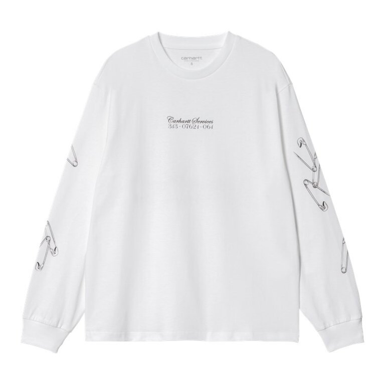 Carhartt WIP Carhartt WIP L/S Safety Pin Shirt White / Bordeaux