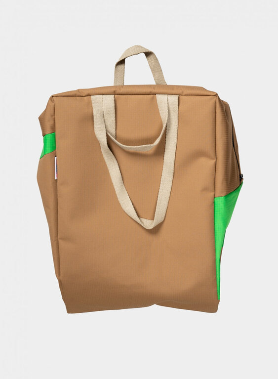 Susan Bijl Susan Bijl The New Tote Bag Large Camel & Greenscreen