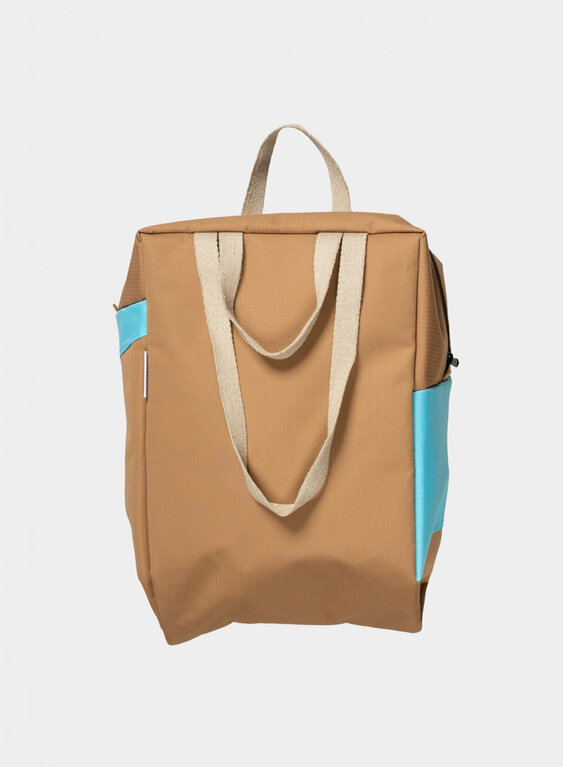 Susan Bijl Susan Bijl The New Tote Bag Medium Camel & Key Blue