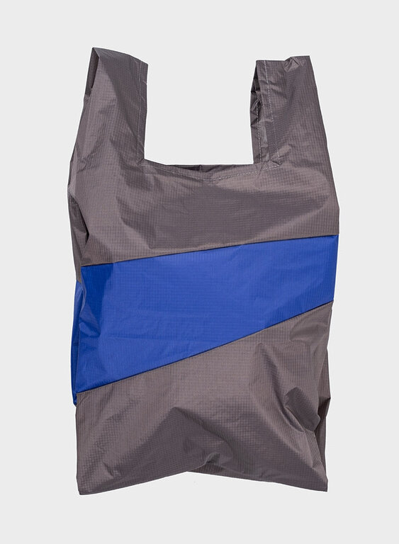 Susan Bijl Susan Bijl The New Shopping Bag Large Warm Grey & Electric Blue