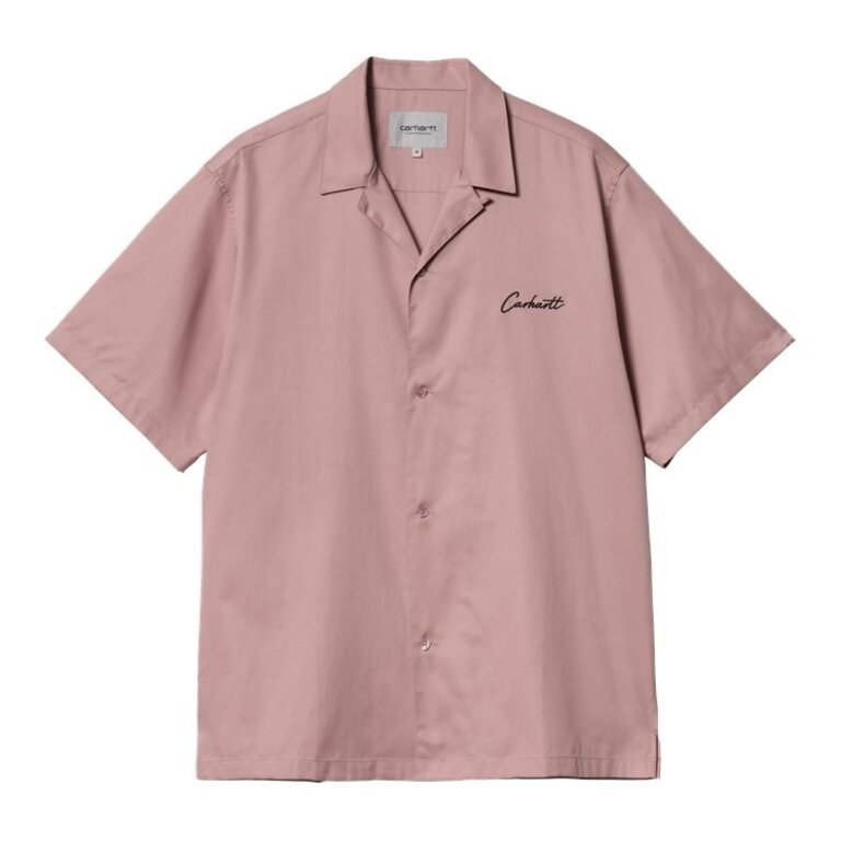 Carhartt WIP Carhartt WIP S/S Delray Shirt Glassy Pink / Black