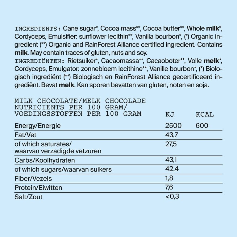 Conchōbar CONCHŌBAR Cordyceps Chocoladereep - Melk
