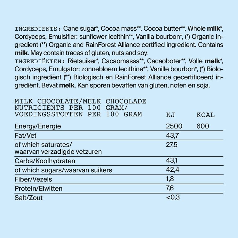 Cordyceps Chocoladereep - Melk