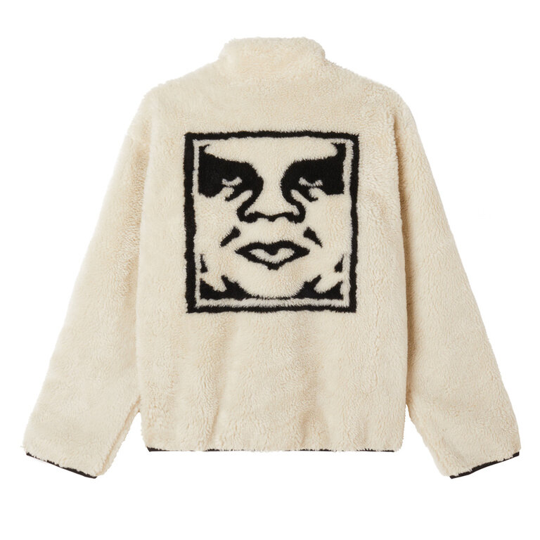 OBEY OBEY Icon Face Sherpa Jacket Unbleached