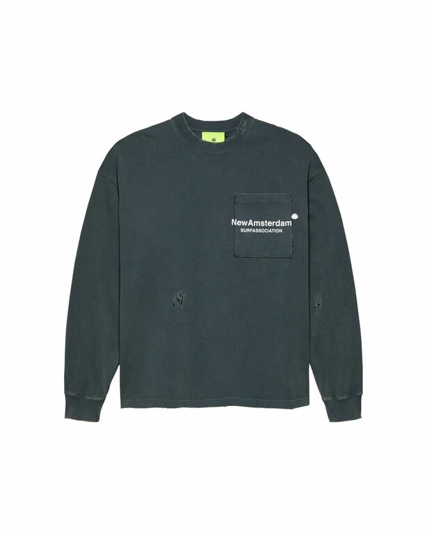 New Amsterdam Surf Association New Amsterdam Surf Association Throw Longsleeve Washed Black