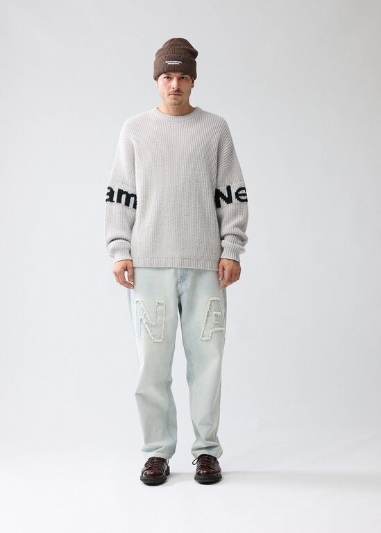 New Amsterdam Surf Association New Amterdam Surf Association Name Crew Knit Grey Melange