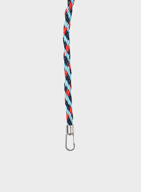 Susan Bijl Susan Bijl The New Kumihimo Strap Key Blue & Red Alert Short