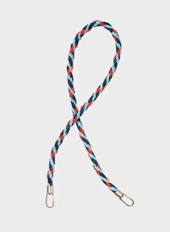 Susan Bijl Susan Bijl The New Kumihimo Strap Key Blue & Red Alert Short