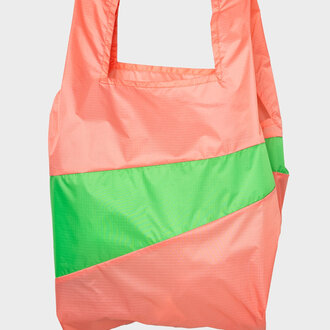 Susan Bijl Shopping Bag Coral & Greenscreen Large