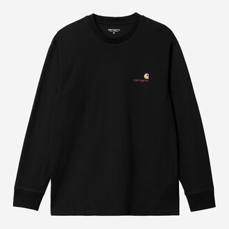 Carhartt WIP L/S American Script T-Shirt Black