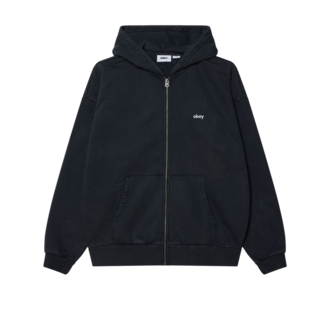 OBEY Lowercase Pigment Zip Hood Dark Navy OBEY Lowercase Pigment Zip Hood Dark Navy